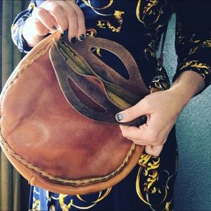 Leather crossbody handbag